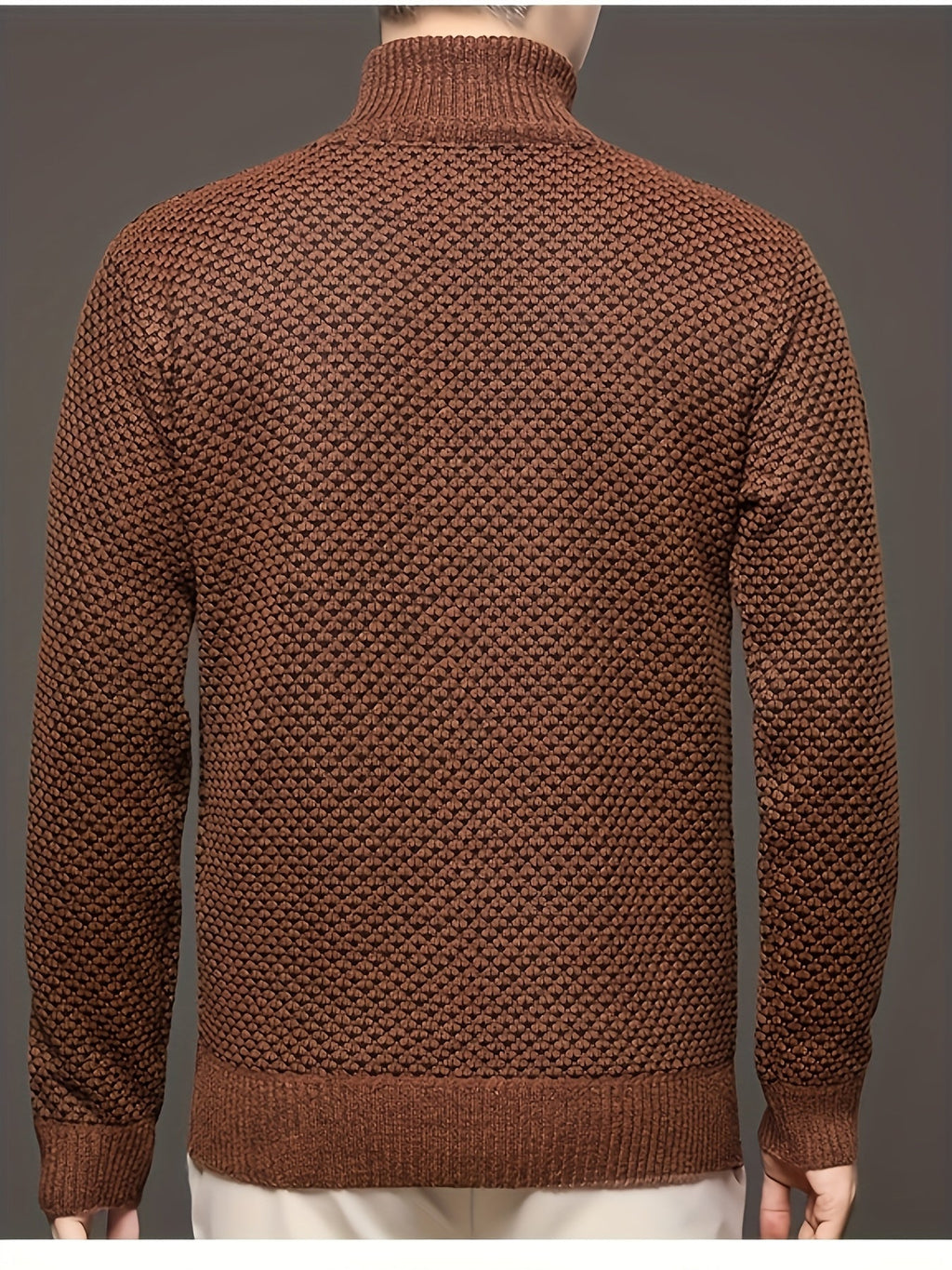 Men's High-Neck Jacquard Knit Sweater