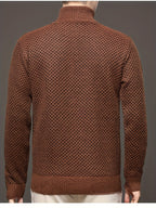 Men's High-Neck Jacquard Knit Sweater