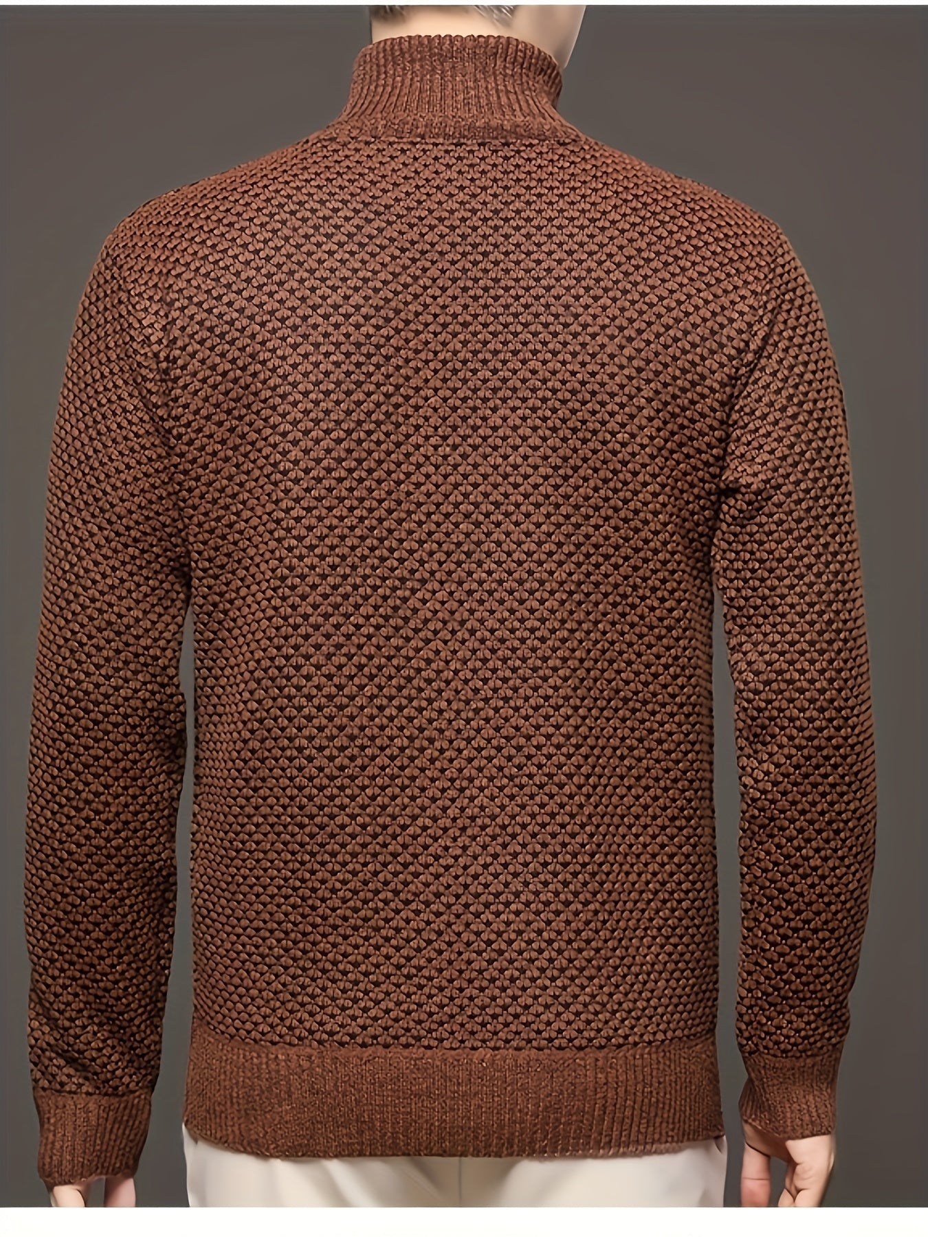 Men's High-Neck Jacquard Knit Sweater