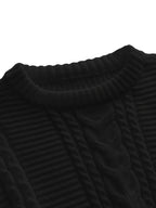 Men's Ribbed Knit Crew Neck Sweater