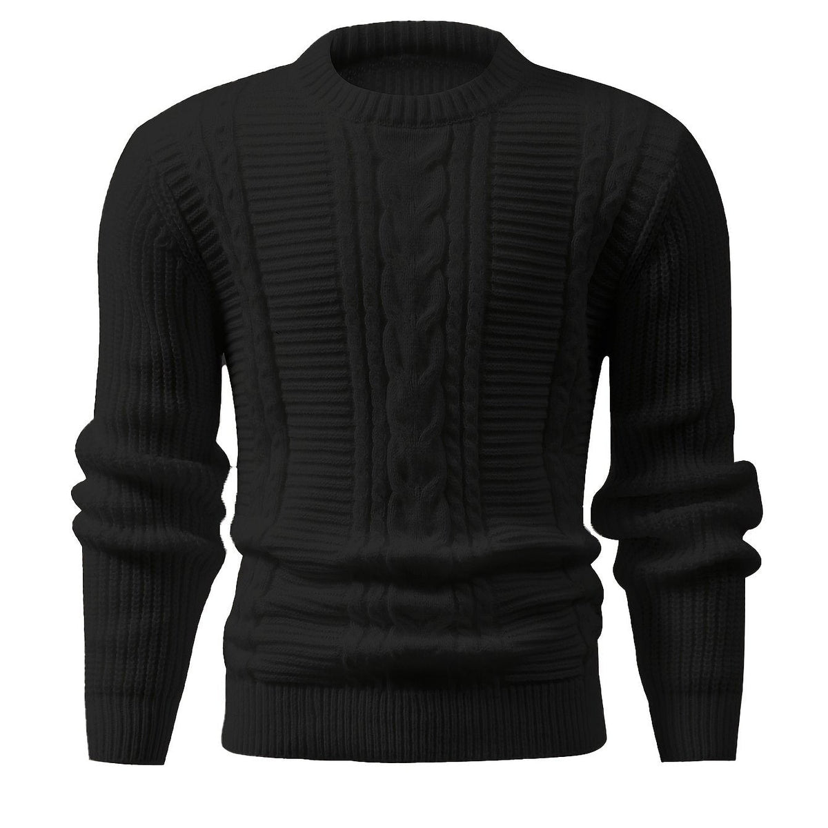 Men's Ribbed Knit Crew Neck Sweater