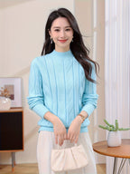 Casual Long Sleeve Solid Color Sweater Top