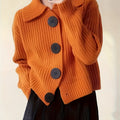 Women's Autumn Reverse Collar Long Sleeve Casual Cardigan Top