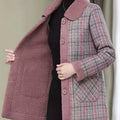 Autumn and Winter Fashion Casual Plaid Patchwork Jacket, Slim Fit Plaid Coat
