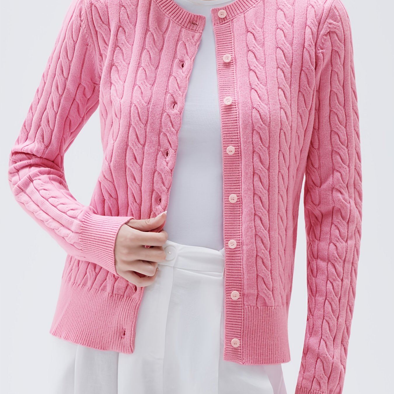 Women's Casual Button-Up Knit Cardigan