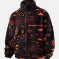 Men's Tribal Print Plush Fleece Jacket